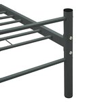 vidaXL Cadre de lit avec tête de lit sans matelas gris 160x200cm métal
