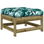 vidaXL Salon de jardin 10 Pièces avec coussins bois de pin imprégné