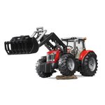 BRUDER - 3047 - Tracteur MASSEY FERGUSON 7600 avec fourche - Echelle 1:16 - 44,5 cm