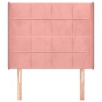 vidaXL Tête de lit avec oreilles Rose 93x16x118/128 cm Velours