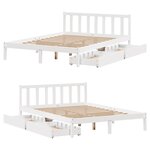 vidaXL Cadre de lit sans matelas blanc 150x200 cm bois de pin massif