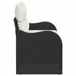 vidaXL Canapé de jardin avec coussin Noir 121 x 62 x 69cm polyrotin