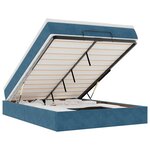 vidaXL Cadre de lit ottoman avec matelas bleu foncé 140x200 cm velours