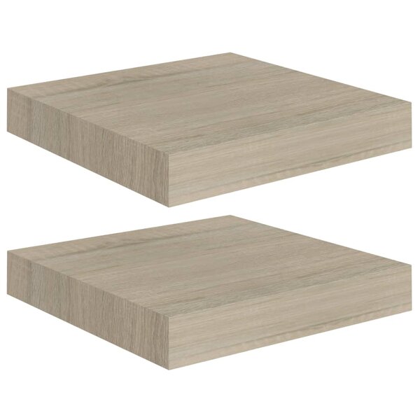 vidaXL Étagères murales flottantes 2 Pièces chêne 23x23 5x3 8 cm MDF