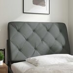 vidaXL Coussin de tête de lit gris foncé 80 cm tissu