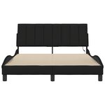 vidaXL Cadre de lit sans matelas Hanko noir 120x200 cm tissu