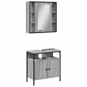 vidaXL Ensemble de meubles de salle de bain 2 Pièces Sonoma gris