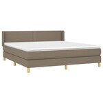 vidaXL Sommier à lattes de lit avec matelas Taupe 180x200 cm Tissu
