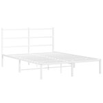 vidaXL Cadre de lit métal sans matelas et tête de lit blanc 135x190 cm