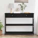 Table Console vidaXL Noir Chêne 100x28x75 cm Bois d'ingénierie et Acier