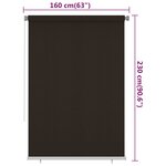 vidaXL Store roulant d'extérieur 160x230 cm Marron PEHD