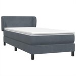 vidaXL Sommier à lattes de lit et matelas gris foncé 80x210 cm velours
