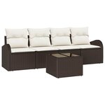 vidaXL Ensemble de canapé de jardin 5 Pièces Marron 55 x 55 x 37 cm