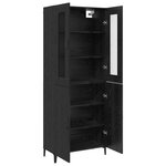 vidaXL Haut Armoire 2 Pièces Chêne noir Bois d'ingénierie