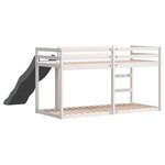 vidaXL Lit superposé avec toboggan/échelle blanc 80x200 cm pin massif