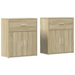 vidaXL Buffets 2 Pièces chêne sonoma 60x31x70 cm bois d'ingénierie