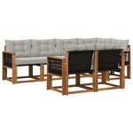 vidaXL Ensemble de canapés d'extérieur 7 Pièces Naturel et gris clair