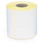 Étiquette papier blanc mat pour imprimante jet d'encre couleur 50 x 25 mm diamètre 76 mm (lot de 2450)