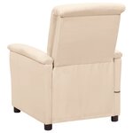 vidaXL Fauteuil de massage Crème Tissu