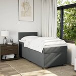 vidaXL Sommier à lattes de lit avec matelas Gris foncé 100x200cm Tissu