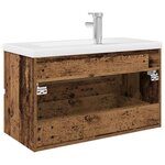 vidaXL Meuble lavabo avec bassin et robinet intégrés vieux bois