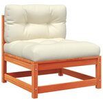 vidaXL Salon de jardin 9 Pièces avec coussins marron cire bois pin massif