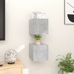 Vidaxl meubles tv muraux 2 pièces gris béton 30 5x30x30 cm