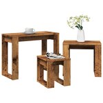 vidaXL Tables gigognes 3 Pièces vieux bois bois d'ingénierie