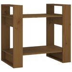vidaXL Bibliothèque/Cloison Marron miel 60x35x57 cm Bois massif