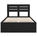 vidaXL Cadre de lit avec tête de lit Noir 120 x 200 cm Pin massif