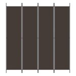 vidaXL Cloison de séparation 4 panneaux Marron 200x220 cm Tissu