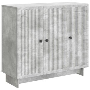 vidaXL Buffet Gris béton 89 x 34 5 x 80 cm Bois d'ingénierie