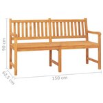 vidaXL Banc de jardin 3 places avec table 150 cm bois de teck massif
