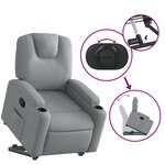 vidaXL Fauteuil inclinable Gris clair Tissu