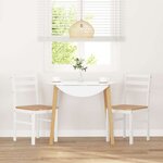 vidaXL Chaises à manger 2 Pièces blanc bois massif caoutchouc