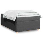 vidaXL Sommier à lattes de lit avec matelas Gris foncé 120x200cm Tissu