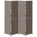vidaXL Paravent Pliant Manuel Gris 195 x 180 cm polyrotin