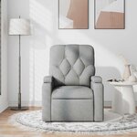 vidaXL Fauteuil de massage inclinable Gris clair Tissu