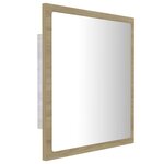 vidaXL Miroir LED de salle de bain Chêne sonoma 40x8 5x37 cm Acrylique