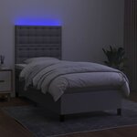 vidaXL Sommier à lattes de lit avec matelas et LED Gris clair 90x200cm