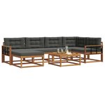 vidaXL Ensemble de canapés d'extérieur 7 Pièces Naturel et Anthracite