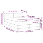 vidaXL Lit Box Spring avec matelas  gris clair  140 x 200 cm
