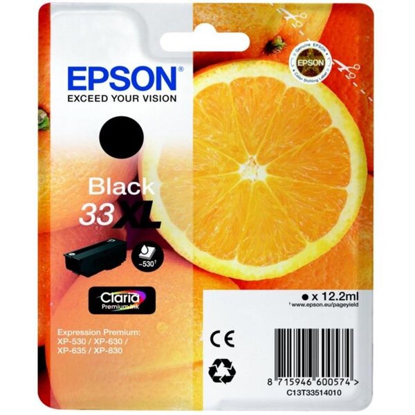 Cartouche jet d'encre original 33xl t33514 12 ml noir epson