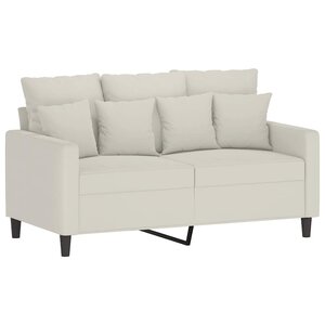 vidaXL Canapé à 2 places Crème 120 cm Velours