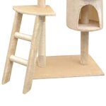vidaXL Arbre à chat avec griffoirs en sisal 150 cm Beige