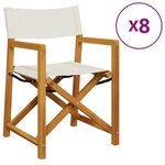 vidaXL Chaises de jardin pliables lot de 8 blanc crème tissu