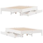 vidaXL Cadre de lit sans matelas blanc 120x190 cm bois de pin massif