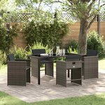 vidaXL Ensemble de salle à manger pour jardin 5 Pièces Gris polyrotin