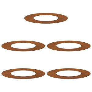 vidaXL Anneaux d'arbre plats 5 Pièces Marron Ø40 / 70 cm