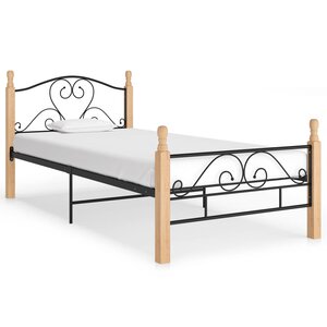 vidaXL Cadre de lit sans matelas noir métal 100x200 cm
